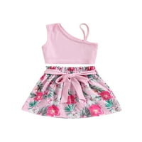 Toddler Baby Girls ramena kaiš vrh + boho cvjetna suknja ljetna odjeća za odjeću dva seta