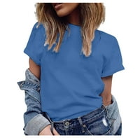 Ženska modna casual bluza plus veličina čvrsta majica V izrez kratki rukav Top s
