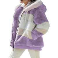 Prednjeg swearwe ženska odjeća kapuljač jakna dugi rukav kaput zimski topli kapuljač kardigan patchwork