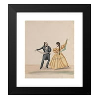 Francisco Fierro crna modernog uokvirenog muzeja Art Print pod nazivom - muškarac i žena koji plešu