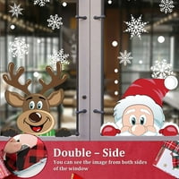 Speets Božićni prozor Clatings Xmas naljepnice Snowflake Santa Claus Glass Carls Dekoracija za zabavu