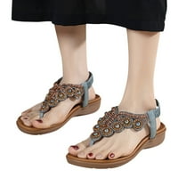 Fsqjgq boho sandale Žene lagane sandale Proljeće Ljeto Žene Flip flops Flat Toe Bohemian Sandale Outdoor