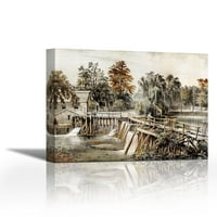 Mill-brana u Sleepy Hollow - Savremena likovna umjetnost Giclee na platnu Galerija - zidni dekor - umjetničko