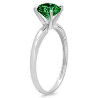 1.5ct okrugli rez zeleni simulirani smaragd 14k bijeli zlatni godišnjica Angažovane prstene veličine