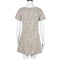Xihbxyly haljina za čišćenje Žene Ljetni cvjetni printer bez rukava kratkih rukava Casual Labava majica