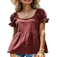 Glonme Dame Swing Casual majica Modni salon TEE Ruched DailyWerwear Ljetni vrhovi Tunička bluza
