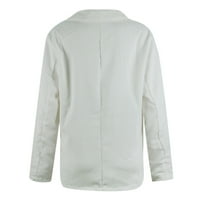 Tking Fashion Womens Dugi rukav Solidan Cardigan Ljeto Ležerne prilike Revel Courderoy Suit bluza COOT