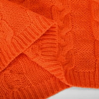 WAVSUF ženske setove u odjeći Ležerne prilike dugih rukava na vratu i hlače Zimske narančaste pantalone
