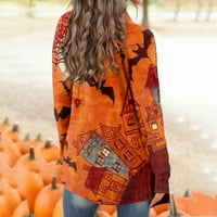 Prevelizirani kardigan ustaljenu odjeću Ženska modna casual Halloween Print srednje dužine Kardigan