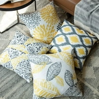 Set nove živog serije Žuta i siva ukrasna bacač jastučni jastuk