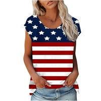 Košulje od 4. jula za žene Modne novost Američki zastava CAP CAP CAP CAP majice