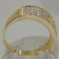 14k žuto zlato kubikzirkonijski i opal ženski prsten za bend - veličine za dostupnost