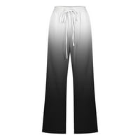 Capri pantalone za žene ravno široko raskrivene pantalone Ležerne prilike ljetne vučne kantalne hlače