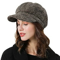 Žene Beret Newsboy Hat French Style Clap Classic Jesenski proljetni zimski kape Debeli plavljeni vuneni osmerokutni šešir