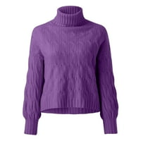 Prevelizirani džemperi za žene Solid Color Turtleneck Dugi rukav modni labavi kaput vrhovi džemperi