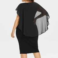 Žene O-izrez Vintage Tassels Flapper LACE haljina midi duljina crna xxl