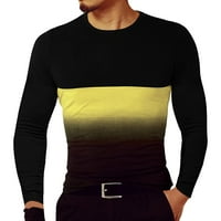 Muška majica Grafički tanki dugi rukav gradijentni panel kratkih rukava pamuk na majice