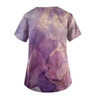 Ženski vrhovi v-izrezane bluze za bluze Ležerne dame Ljeto Tunic vrhovi kratkih rukava modna ljubičasta