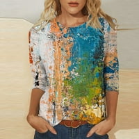 Giligiliso ženska tiskana labava majica rukava za bluze okrugli vrat casual vrhovi