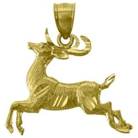 10k žuto zlato žene Muške jelene Visina visine Širina Životinjski šarm Privjesak ogrlica nakit pokloni