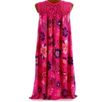 Bazyrey Sundress za ženske haljine bez rukava ženka cvjetnih kraljevskih vrata haljine ružičaste s