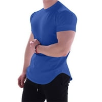 TKLPEHG majice kratkih rukava za muškarce Čvrsta boja okrugli vrat majice Fitness Sports Ljetni vrhovi