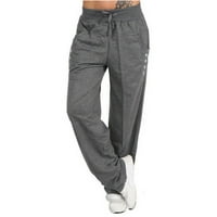 Teretne hlače za žene plus veličina Žene Jesen zima široko noga joga sportske labave ležerne hlače pantalone