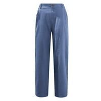 Ljetne hlače za žene modne pamučne posteljine hlače labave elastične pantalone sa strukom COMFY CAPRI Plus veličine pantalone