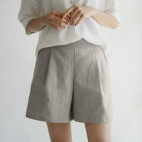 Ženske pamučne kratke hlače široke nožne kratke hlače za žene elastični struk a-line ljetni casual labavi