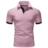 Beeyaso Muška golf majica Casual Sports V izrez rebrasti ovratnik kratki rukav modni casual solid color