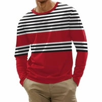 Nagljivi za muškarce Trendy Okrugli vrat Stripe košulja Udobne zabave Dnevno Top Black, 3xl