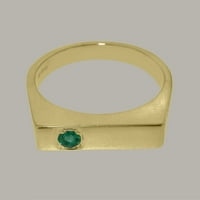 Britanci napravio je 10k žuto zlato originalni prirodni smaragdni muški prsten - Opcije veličine - veličina