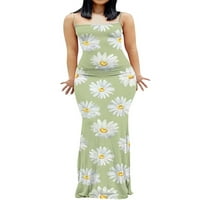 Bomotoo dame Long Maxi haljine cvjetni tisak ljeto plaža sandress kvadratna vrata klizačka haljina casual