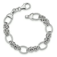 Sterling srebrni teksturirani link narukvica lanac Fancy Fini nakit za ženske poklone za nju