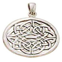 Sterling srebrni 24 BO lančani okrugli otvor keltski tkanje čvorova privjesak ogrlica