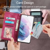 Samimore za Samsung Galaxy S Plus Magnetske novčanike [RFID Blokiranje] Kartični utor, PU kožni 3D cvjetni