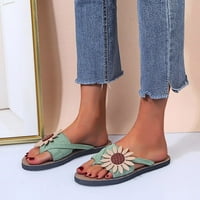 Ženska casual moda Flip flops Suede cvijet flip cipele s plažom