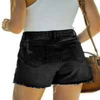 REJLUN Ženske traperice Nestrpljene kratke hlače High struk Ljetne traper kratke hlače Stretch Mini