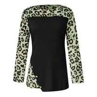 Košulje za žene Proljeće i jesen Leopard Print Dugme za šivanje neregularne dugih rukava lagani okrugli