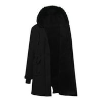 Baberdicy Women Plus Veličina dnevno zimski kaput rever ovratnik dugih rukava Vintage Debela kaput jakna