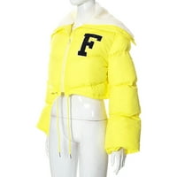 FVWitlyh ženska kožna jakna za žensku jaknu, sladak pahuljasti i nejasan kaput, srednja težina za jesen