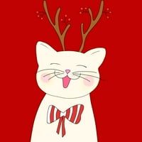 Božićne mačke dječake crveni grafički tee - Dizajn ljudi L