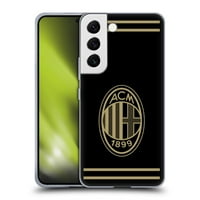 Dizajni za glavu Službeno licencirani AC Milan Crest Crna i zlatna mekana futrola za meke gel kompatibilna