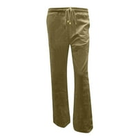 Wofedyo široke pantalone za noge za žene i ravne čvrste elastične hlače duge vučne kancelarije ženske