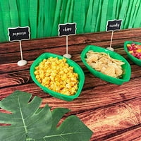 Palminski list Havajski prehrambeni ladica za prekraju za užinu Green Island tematski ukrasi stranke
