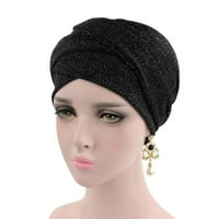 TEJIOJIO Zimski šal za čišćenje žene Indija Afrika Musliman Stretch Turban Hat Glava zamotavanje