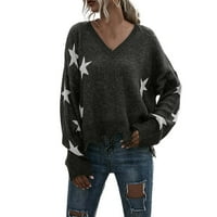 Dugačarski džemperi za žene Ležerne prilike pulover u boji Trendy Pljuska dukserica, tamno siva, m