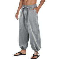 Muški jogger duksev modni ležerne pamučne i posteljine čipke pantalone hlače