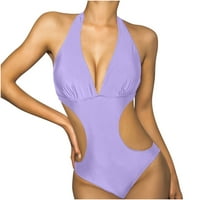 OAVQHLG3B One kupaći kostim za žene Jedan kupaći kupaći kostimi u trendu Ležerne dubine V-a za zavoj