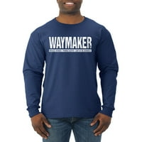 Divlji Bobby Waymaker Inspirational Christian Muška majica dugih rukava, mornarica, velika